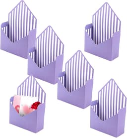 Geschenkdoos Set - Decoratieve Box - Cadeau Presentatie - Romantisch Design - 6 Delig - Paarse Strepen — thumbnail 5