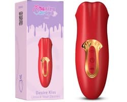 Desiredrops® - Clitorale Vibrator - Luchtdrukvibrator - Trilt – 5 bijt Standen - 10 Vibrator Standen– Rode Siliconen Vibrator - Bijt-Zuig -Clitoris Stimulator – Intense Sex Orgasme – Seks speeltjes – Cadeau - Vrouw - Voor haar