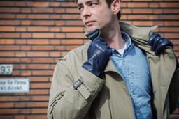 Handschoenen, zacht Italiaans leer, fleece voering, klassiek — thumbnail 3