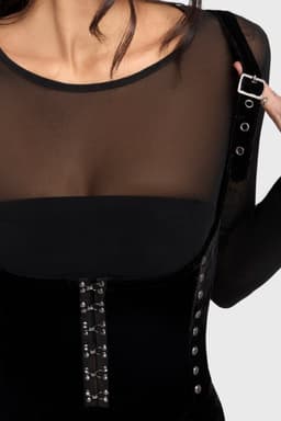 Killstar Chapel Blessing - Velvet Underbust Corset Top Dames Korset - zwart - XL — thumbnail 2