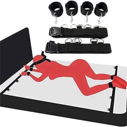 QUOVO® Sex Toys voor Koppels - 6 Delen Set - SM Pakket - Bondage - Vastbinden - Kit - Startset - Handboeien - Zwart BDSM- 25cmx 20cm x 8cm — thumbnail 1