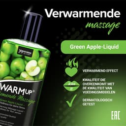 JOYDIVISION Warmup massageliquid groene appel 150 ml I Massageliquid met warmte-effect I Met appelgeur & -smaak I voor koppels — thumbnail 2