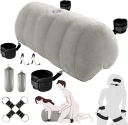 Sexkussen met Handboeien - Opblaasbaar Seks Kussen - Fixatieset - Handsfree - Seksaccessoire - met Houder voor Masturbator, Dildo of Vibrator - Voor Stellen - Reizen Thuis en Hotel — thumbnail 1