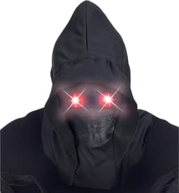 SnelShoppen - Onzichtbaar Gezichtsmasker met Kap en Luminous Ogen Rood voor Volwassenen - Zwart - Unieke Maat - Perfect voor Halloween en Spooky Feest — thumbnail 1