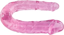 Power Escorts Double Dong BR336 – Flexibele Dubbelzijdige Dildo – 29 cm – Transparant Roze — thumbnail 4