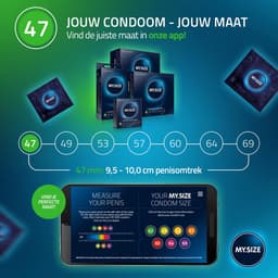 MY.SIZE Classic condooms maat 1 I 47 mm breed I 3 stuks proefverpakking I Premium condooms extra dun I condooms true to touch gossamer I dunne 0,07 mm wanddikte I condooms veganistisch — thumbnail 4