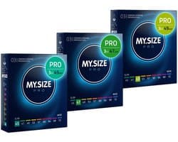 MY.SIZE PRO condoom maat 0,1,2-45,47,49 mm, 3x3 condooms - pasvorm en een geschikte maat voor iedereen