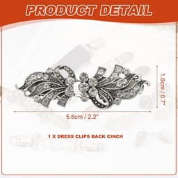 Kledingsclips, retro truiclips, gebreide jasclips, schouderdoeknaald, cape, tailleclips, trekker jurken voor verschillende dameskleding (5,6 x 1,8 x 1,4 cm, grijs zilver) — thumbnail 3