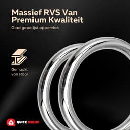 Quick Relief Steel Armor™ Cockring Set Medium - Set van 3 Metalen Cockringen - 42,5 mm , 45 mm, 47,5 mm — thumbnail 5