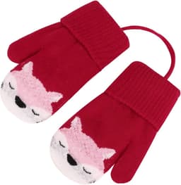 wanten voor baby's en peuters, gebreide handschoenen voor 1, 2, 3, 4, 5, 6 jaar, jongens en meisjes, winter, warme gebreide handschoenen met koord, fleece binnenvoering — thumbnail 3