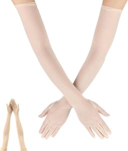 Handschoenen voor dames, tule handschoenen dames, huidskleur handschoenen, kostuum, nethandschoenen, Halloween tule handschoenen, handschoenen kostuum, elegante lange armwarmers handschoenen — thumbnail 1