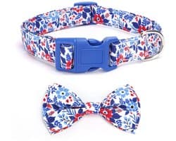 Dailygoods- Vlinderdas Zacht - Verstelbare Kraag - Afneembaar - Geschikt voor Honden - Maat S/M/L - Breedte 1,5/2/2,5 cm - Halsband