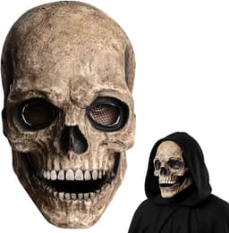 Halloween eng masker mannen, griezelig volledig hoofd schedel masker met bewegende kaak, volledig hoofd latex skelet hoofddeksels voor horrorfilmfans en volwassen Halloween-kostuums. (harde — thumbnail 1