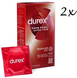 Durex Thin Feel Ultra Condooms - 20 stuks (2x10 stuks)-Extra Dun voor meer Gevoel - Discreet Verpakt — thumbnail 1