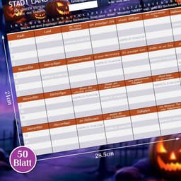Griezelige Halloween Spelletjes voor Gezinnen - 50 Vellen Stad, Land, Rivier Quiz — thumbnail 6