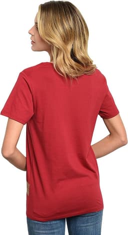 T-shirt voor dames met gouden logo, grafisch ontwerp, superhelden kostuum, Halloween, stripboek cosplay — thumbnail 3