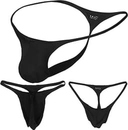Lichte Neer Lage Taille Tanga voor Heren - Zwart Bikini Slip — thumbnail 1