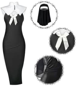 Sensueel Nonnenkostuum voor Vrouwen - Perfect voor Halloween en Cosplay — thumbnail 3