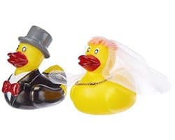 Mr en Mrs Duck Geschenkdoos Set voor Bruid en Bruidegom