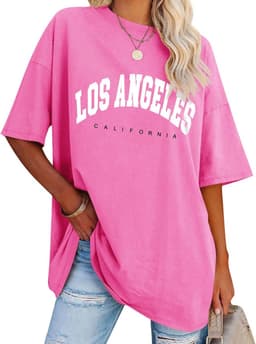 Los Angeles Californië T-Shirt Dames Oversized Vintage Los Angeles Top — thumbnail 1