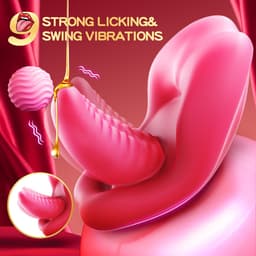 Daity Couple Vibrator for Women – Tongue-Inspired Stimulation & Silent Motor – Smart APP Sex Game Toy – rood — thumbnail 4