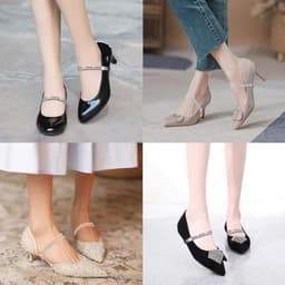 3 Paar Elastische Hoge Hakken Sandalen met Veters en Verstelbare Bandjes voor Dames — thumbnail 3