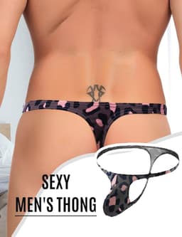 Tanga Heren Hot Waist String Luipaard Draad Slip Katoen Lichtgewicht Oversized Zwembroek Jockstrap String G-String Onderbroek — thumbnail 4