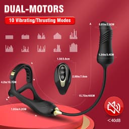 Daity Vibrerende Penis Ring – Prostaat Stimulator met Cockring en Perineum Massage – Draadloze afstandsbediening – Dubbele Motor Vibrator voor Langduriger, Harder en Sterker Genot – Seksspeeltje voor Mannen — thumbnail 8