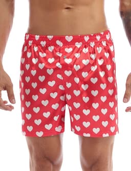 Satijnen boxershorts voor heren met rendiergewei-patroon – Sexy kerstondergoed in M-XXL — thumbnail 4