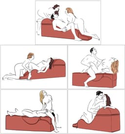 Stijlvolle Gestoffeerde Bank Super Aria Flip Chaise - BDSM Bank - Uitklapbaar tot liefdesmeubel — thumbnail 2