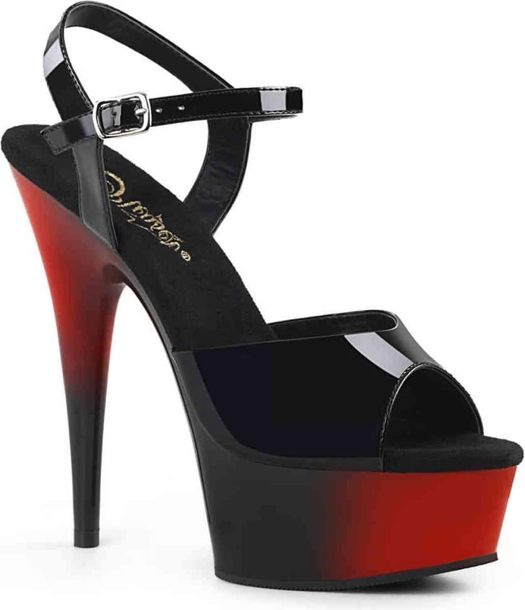 DELIGHT-609BR - (EU 36 = US 6) - 6 Heel, 1 3/4 PF Two Tone Ankle Strap Sandal — afbeelding 1