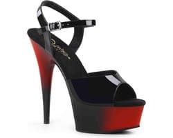DELIGHT-609BR - (EU 36 = US 6) - 6 Heel, 1 3/4 PF Two Tone Ankle Strap Sandal