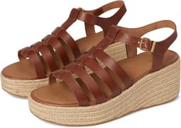 Platform Espadrilles - Leren Sandalen - Zomerse Wandelingen - Verhoogd Comfort - Bruin — thumbnail 1