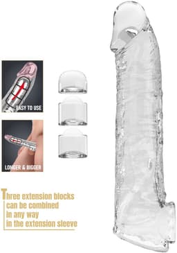Pretty Love - Verlengende Penis Sleeve - 26 cm - Transparant — thumbnail 4