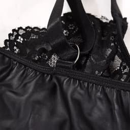 Leatherlook & Kant Sexy Jurkje – Lingerie Erotisch – Lingerie Sexy Setje – Luxe Sensuele Lingerieset – Leren PU Lingerie Jurkje – Wetlook/Latex – Verleidelijk & Mysterieus – Inclusief string – Kinky – BDSM – Maat S, M, L, XL, XXL — thumbnail 6
