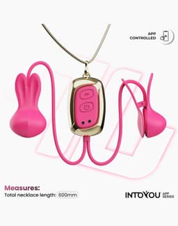 IY - Tickly - Vibrerende Tepelklemmen met ketting - App Control - Roze — thumbnail 4