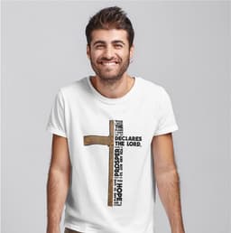 Heren T-Shirt met Christelijke Tekst en Kruis - Religieus Shirt voor Mannen — thumbnail 5