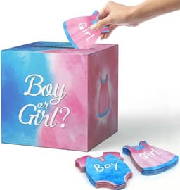 Gender Reveal Spel - Stemspel Feest - Babyborrel Organiseren - Inclusief 40 Stemkaarten - 20x20x20 cm - Diverse Kleuren — thumbnail 3
