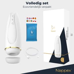 Masturbator voor Man - Nappex™ Branco Automatische Blowjob Simulator [Discreet Verzonden] - 16 Stille Zuig- en Vibratiestanden - Uitneembare Binnenhoes - Pocket Pussy Electrisch - Sex Toys voor Mannen en Koppels - Kunstvagina - Seksspeeltjes - Wit — thumbnail 10