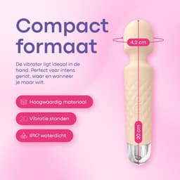 Pure Pleasure® Vibrator voor Vrouwen – Magic Wand Vibrator met 3 Opzetstukken – Seksspeeltjes voor Vrouwen & Koppels – G-spot & Clitoris Stimulator – Oplaadbaar – Fluisterstil – Siliconen – Roze — thumbnail 2