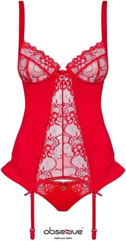 Verleidelijke Lingerieset met Korset, Jarretels en String - Mooie Geschenkdoos — thumbnail 5