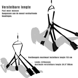 SVN®Sex Schommel - Sex Stoel - Bondage - Zwart - 32cm x 10cm x 36cm — thumbnail 8