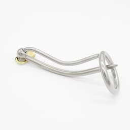 Nooitmeersaai - Peniskooi met dilator en slot - Metaal - Zilverkleurig - 45mm — thumbnail 3