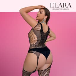 Elara - Mirella Plus Size - Bodystocking Erotische Lingerie met Open Kruis - Catsuit - L t/m XXL - Sexy Dames Lingerie - Bodysuit — thumbnail 5