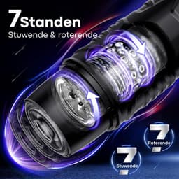 Sensa Automatische Masturbator voor Mannen - Sex Toy Elektrisch - Handsfree Pocket Pussy - 7 Stuwende & Roterende standen - Inclusief verstelbare standaard - Met Visueel Venster — thumbnail 4