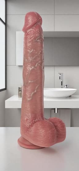 BUM BLING® Verwarmende Vibrator - Realistische Dildo - Vibrerende Dildo met Zuignap - Roze/Beige - Met Stootfunctie — thumbnail 4