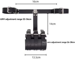 DOWO® - Handboeien - Body Bondage - Sexy Lingerie - Erotiek Riem – SM - BDSM - PU Leer- Harnas Vrouwen - Sextoys voor vrouwen – Zwart — thumbnail 5