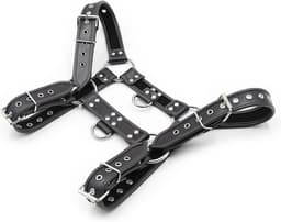 DOWO® - Harnas Mannen - Body Bondage - Kunstleer - SM - BDSM - Leren Harnas voor Man - Zwart — thumbnail 2