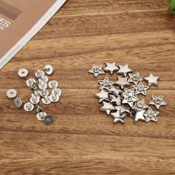 20 Pcs Star Shape Rivet, Star Stud Button Star Rivets Press Studs DIY Clothes Shoes Decoration with Screws(Silver) — thumbnail 2