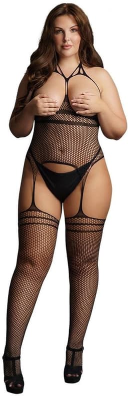 Shots - Le Désir Bodystocking met Bretels en Bandjes - Plus Size black OSX — thumbnail 11